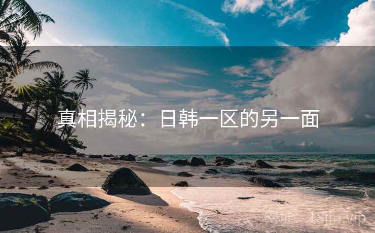 真相揭秘：日韩一区的另一面